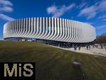 17.03.2025, Fussball, das FC Bayern Mnchen Legenden-Turnier FRANZ BECKENBAUER CUP, im SAP-Garden Mnchen. Aussenansicht, Fassade der neuen Multifunktionshalle im Olympiapark am ehemaligen Standort der Radhalle. Westansicht.