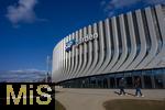 17.03.2025, Fussball, das FC Bayern Mnchen Legenden-Turnier FRANZ BECKENBAUER CUP, im SAP-Garden Mnchen. Aussenansicht, Fassade der neuen Multifunktionshalle im Olympiapark am ehemaligen Standort der Radhalle. 