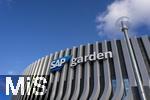 17.03.2025, Fussball, das FC Bayern Mnchen Legenden-Turnier FRANZ BECKENBAUER CUP, im SAP-Garden Mnchen. Aussenansicht, Fassade der neuen Multifunktionshalle im Olympiapark am ehemaligen Standort der Radhalle.