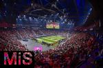 17.03.2025, Fussball, das FC Bayern Mnchen Legenden-Turnier FRANZ BECKENBAUER CUP, im SAP-Garden Mnchen. Stadionbersicht von oben, 
