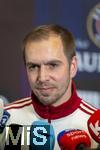 17.03.2025, Fussball, das FC Bayern Mnchen Legenden-Turnier FRANZ BECKENBAUER CUP, im SAP-Garden Mnchen. Philipp Lahm (Bayern Mnchen) beim Interview.