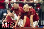 17.03.2025, Fussball, das FC Bayern Mnchen Legenden-Turnier FRANZ BECKENBAUER CUP, im SAP-Garden Mnchen. Arjen Robben (Bayern Mnchen), Franck Ribery (li) 