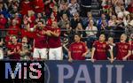 17.03.2025, Fussball, das FC Bayern Mnchen Legenden-Turnier FRANZ BECKENBAUER CUP, im SAP-Garden Mnchen. v.li: Sebastian Rudy, Claudio Pizarro, Paulo Sergio, Giovanne Elber, Holger Badstuber, Thomas Linke, (alle Bayern Mnchen)