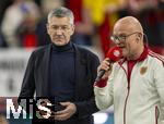 17.03.2025, Fussball, das FC Bayern Mnchen Legenden-Turnier FRANZ BECKENBAUER CUP, im SAP-Garden Mnchen. Prsident Herbert Hainer (li, FC Bayern) 