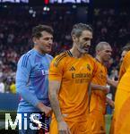 17.03.2025, Fussball, das FC Bayern Mnchen Legenden-Turnier FRANZ BECKENBAUER CUP, im SAP-Garden Mnchen. v.li: Torwart Iker Casillas, Fernando Sanz, Pepe (alle Real Madrid). 