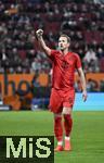 04.04.2025, Fussball 1. Bundesliga 2024/2025, 28. Spieltag, FC Augsburg - FC Bayern Mnchen, in der WWK-Arena Augsburg, Jubel Harry Kane (Bayern Mnchen) zum Tor zum 1:3
 

