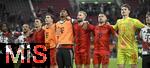 04.04.2025, Fussball 1. Bundesliga 2024/2025, 28. Spieltag, FC Augsburg - FC Bayern Mnchen, in der WWK-Arena Augsburg, Schlussjubel FC Bayern Mnchen
 

