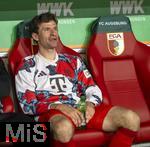 04.04.2025, Fussball 1. Bundesliga 2024/2025, 28. Spieltag, FC Augsburg - FC Bayern Mnchen, in der WWK-Arena Augsburg, Thomas Mller (FC Bayern Mnchen) nachdenklich 