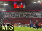08.04.2025,  Fussball UEFA Championsleague 2024/2025: Viertelfinale Hinspiel, FC Bayern Mnchen - Inter Mailand, in der Allianz-Arena Mnchen. Choreografie - Kings of the cup
  

