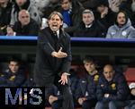 08.04.2025,  Fussball UEFA Championsleague 2024/2025: Viertelfinale Hinspiel, FC Bayern Mnchen - Inter Mailand, in der Allianz-Arena Mnchen. Trainer Simone Inzaghi (Inter Mailand) in Rage
  

