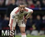 08.04.2025,  Fussball UEFA Championsleague 2024/2025: Viertelfinale Hinspiel, FC Bayern Mnchen - Inter Mailand, in der Allianz-Arena Mnchen. Leroy Sane (Bayern Mnchen) nachdenklich.
  

