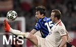 08.04.2025,  Fussball UEFA Championsleague 2024/2025: Viertelfinale Hinspiel, FC Bayern Mnchen - Inter Mailand, in der Allianz-Arena Mnchen. v.l. Francesco Acerbi (Inter Mailand) gegen Harry Kane (FC Bayern Mnchen) 
  

