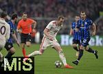 08.04.2025,  Fussball UEFA Championsleague 2024/2025: Viertelfinale Hinspiel, FC Bayern Mnchen - Inter Mailand, in der Allianz-Arena Mnchen. Harry Kane (FC Bayern Mnchen) gegen Henrikh Mkhitaryan (Inter Mailand) 
  

