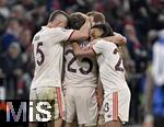 08.04.2025,  Fussball UEFA Championsleague 2024/2025: Viertelfinale Hinspiel, FC Bayern Mnchen - Inter Mailand, in der Allianz-Arena Mnchen. Torjubel um Thomas Mller (FC Bayern Mnchen) 
  

