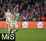 08.04.2025,  Fussball UEFA Championsleague 2024/2025: Viertelfinale Hinspiel, FC Bayern Mnchen - Inter Mailand, in der Allianz-Arena Mnchen. Thomas Mller (FC Bayern Mnchen) gestikuliert und schreit
  

