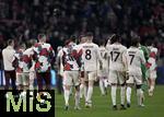 08.04.2025,  Fussball UEFA Championsleague 2024/2025: Viertelfinale Hinspiel, FC Bayern Mnchen - Inter Mailand, in der Allianz-Arena Mnchen. Die Bayern Spieler laufen davon
  

