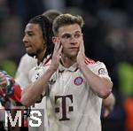 08.04.2025,  Fussball UEFA Championsleague 2024/2025: Viertelfinale Hinspiel, FC Bayern Mnchen - Inter Mailand, in der Allianz-Arena Mnchen. Joshua Kimmich (FC Bayern Mnchen) ist frustriert
  

