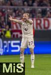 08.04.2025,  Fussball UEFA Championsleague 2024/2025: Viertelfinale Hinspiel, FC Bayern Mnchen - Inter Mailand, in der Allianz-Arena Mnchen. Konrad Laimer (FC Bayern Mnchen) in Rage.