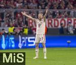 08.04.2025,  Fussball UEFA Championsleague 2024/2025: Viertelfinale Hinspiel, FC Bayern Mnchen - Inter Mailand, in der Allianz-Arena Mnchen. Konrad Laimer (FC Bayern Mnchen) in Rage.
