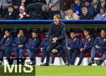 08.04.2025,  Fussball UEFA Championsleague 2024/2025: Viertelfinale Hinspiel, FC Bayern Mnchen - Inter Mailand, in der Allianz-Arena Mnchen. Trainer Simone Inzaghi (Inter Mailand) aufgeregt an der Seitenlinie.