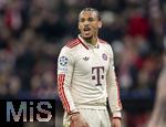 08.04.2025,  Fussball UEFA Championsleague 2024/2025: Viertelfinale Hinspiel, FC Bayern Mnchen - Inter Mailand, in der Allianz-Arena Mnchen. Leroy Sane (Bayern Mnchen) in Rage 