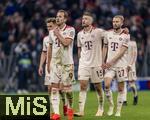 08.04.2025,  Fussball UEFA Championsleague 2024/2025: Viertelfinale Hinspiel, FC Bayern Mnchen - Inter Mailand, in der Allianz-Arena Mnchen. Bayern Spieler nach dem verlorenen Spiel, Joshua Kimmich (FC Bayern Mnchen), Harry Kane (FC Bayern Mnchen), Eric Dier (FC Bayern Mnchen), Konrad Laimer (FC Bayern Mnchen) 