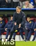 08.04.2025,  Fussball UEFA Championsleague 2024/2025: Viertelfinale Hinspiel, FC Bayern Mnchen - Inter Mailand, in der Allianz-Arena Mnchen. Trainer Simone Inzaghi (Inter Mailand) am Spielfeldrand in Rage.