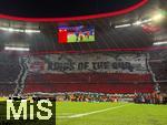 08.04.2025,  Fussball UEFA Championsleague 2024/2025: Viertelfinale Hinspiel, FC Bayern Mnchen - Inter Mailand, in der Allianz-Arena Mnchen. Beim Einlaufen der Mannschaften gibt es eine groe Fanchoreografie der Sdkurven Bayernfans. 