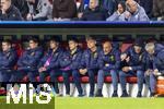 08.04.2025,  Fussball UEFA Championsleague 2024/2025: Viertelfinale Hinspiel, FC Bayern Mnchen - Inter Mailand, in der Allianz-Arena Mnchen. Ersatzbank der Mailnder, Torwart Raffaele Di Gennaro (Inter Mailand), Torwart Josep Martinez (Inter Mailand), Stefan de Vrij (Inter Mailand), Marko Arnautovic (Inter Mailand), Davide Frattesi (Inter Mailand), Yann Bisseck (Inter Mailand), Federico Dimarco (Inter Mailand), im49, im52, im54, im56, Nicola Zalewski (Inter Mailand).