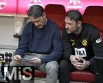 12.04.2025, Fussball 1. Bundesliga 2024/2025, 29. Spieltag,  FC Bayern Mnchen - Borussia Dortmund, in der Allianz-Arena Mnchen.
Trainer Niko Kovac (Borussia Dortmund) mit seinem Bruder
