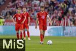 12.04.2025, Fussball 1. Bundesliga 2024/2025, 29. Spieltag,  FC Bayern Mnchen - Borussia Dortmund, in der Allianz-Arena Mnchen. Thomas Mller (FC Bayern Mnchen) nachdenklich 