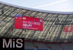 12.04.2025, Fussball 1. Bundesliga 2024/2025, 29. Spieltag,  FC Bayern Mnchen - Borussia Dortmund, in der Allianz-Arena Mnchen.  Brauchen sie Hilfe? Aktion fr mehr Sicherheit im Stadion