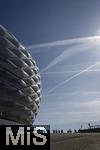 12.04.2025, Fussball 1. Bundesliga 2024/2025, 29. Spieltag,  FC Bayern Mnchen - Borussia Dortmund, in der Allianz-Arena Mnchen.   Allianz-Arena Fassade  