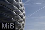 12.04.2025, Fussball 1. Bundesliga 2024/2025, 29. Spieltag,  FC Bayern Mnchen - Borussia Dortmund, in der Allianz-Arena Mnchen.   Allianz-Arena Fassade  