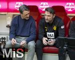 12.04.2025, Fussball 1. Bundesliga 2024/2025, 29. Spieltag,  FC Bayern Mnchen - Borussia Dortmund, in der Allianz-Arena Mnchen.  v.li: Trainer Niko Kovac (Borussia Dortmund) und Co-Trainer Robert Kovac (Borussia Dortmund) 