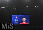 16.04.2025,  Fussball UEFA Championsleague 2024/2025: Viertelfinale Rckspiel, Inter Mailand - FC Bayern Mnchen, im Giuseppe Meazza Stadion (Mailand), Thomas Mller (FC Bayern Mnchen) der Kapitn auf der Anzeigetafel-

