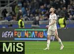 16.04.2025,  Fussball UEFA Championsleague 2024/2025: Viertelfinale Rckspiel, Inter Mailand - FC Bayern Mnchen, im Giuseppe Meazza Stadion (Mailand),Konrad Laimer (FC Bayern Mnchen) ist enttuscht 

