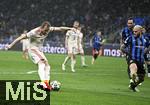 16.04.2025,  Fussball UEFA Championsleague 2024/2025: Viertelfinale Rckspiel, Inter Mailand - FC Bayern Mnchen, im Giuseppe Meazza Stadion (Mailand), 
Harry Kane (FC Bayern Mnchen) trifft zum 1:0.

