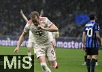 16.04.2025,  Fussball UEFA Championsleague 2024/2025: Viertelfinale Rckspiel, Inter Mailand - FC Bayern Mnchen, im Giuseppe Meazza Stadion (Mailand), 
Harry Kane (FC Bayern Mnchen) jubelt.
