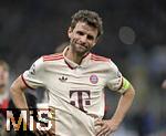 16.04.2025,  Fussball UEFA Championsleague 2024/2025: Viertelfinale Rckspiel, Inter Mailand - FC Bayern Mnchen, im Giuseppe Meazza Stadion (Mailand), Thomas Mller (FC Bayern Mnchen) ist traurig

