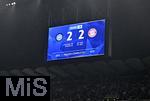 16.04.2025,  Fussball UEFA Championsleague 2024/2025: Viertelfinale Rckspiel, Inter Mailand - FC Bayern Mnchen, im Giuseppe Meazza Stadion (Mailand), Das Ergebnis 2:2 steht auf der Anzeigetafel

