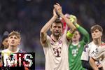 16.04.2025,  Fussball UEFA Championsleague 2024/2025: Viertelfinale Rckspiel, Inter Mailand - FC Bayern Mnchen, im Giuseppe Meazza Stadion (Mailand), Extreme Trauer bei Thomas Mller (FC Bayern Mnchen) nach dem Ausscheiden, er muss fast ein paar Trnen verdrcken.

