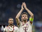 16.04.2025,  Fussball UEFA Championsleague 2024/2025: Viertelfinale Rckspiel, Inter Mailand - FC Bayern Mnchen, im Giuseppe Meazza Stadion (Mailand), Thomas Mller (FC Bayern Mnchen) ist nach dem Spiel enttuscht.

