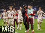 16.04.2025,  Fussball UEFA Championsleague 2024/2025: Viertelfinale Rckspiel, Inter Mailand - FC Bayern Mnchen, im Giuseppe Meazza Stadion (Mailand). Enttuschte Bayern nach dem Ausscheiden,  Thomas Mller (FC Bayern Mnchen), Joshua Kimmich (FC Bayern Mnchen) Trainer Vincent Kompany (FC Bayern Mnchen) Joao Palhinha (FC Bayern Mnchen) 