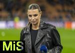 16.04.2025,  Fussball UEFA Championsleague 2024/2025: Viertelfinale Rckspiel, Inter Mailand - FC Bayern Mnchen, im Giuseppe Meazza Stadion (Mailand). Moderatorin Laura Wontorra am Spielfeldrand