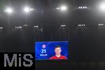 16.04.2025,  Fussball UEFA Championsleague 2024/2025: Viertelfinale Rckspiel, Inter Mailand - FC Bayern Mnchen, im Giuseppe Meazza Stadion (Mailand), Thomas Mller (FC Bayern Mnchen) auf der Videoleinwand.