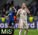 16.04.2025,  Fussball UEFA Championsleague 2024/2025: Viertelfinale Rckspiel, Inter Mailand - FC Bayern Mnchen, im Giuseppe Meazza Stadion (Mailand), Harry Kane (FC Bayern Mnchen) nachdenklich 