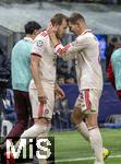 16.04.2025,  Fussball UEFA Championsleague 2024/2025: Viertelfinale Rckspiel, Inter Mailand - FC Bayern Mnchen, im Giuseppe Meazza Stadion (Mailand), Torjubel Harry Kane (li, FC Bayern Mnchen) mit Leon Goretzka (FC Bayern Mnchen), 