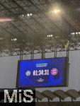 16.04.2025,  Fussball UEFA Championsleague 2024/2025: Viertelfinale Rckspiel, Inter Mailand - FC Bayern Mnchen, im Giuseppe Meazza Stadion (Mailand), Strmender Regen im Stadion vor dem Anpfiff.