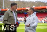 19.04.2025, Fussball 1. Bundesliga 2024/2025, 30. Spieltag, 1.FC Heidenheim - FC Bayern Mnchen, in der Voith-Arena Heidenheim. Sportvorstand Max Eberl (re, Bayern Mnchen) beim SKY-Interview.  
